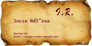 Incze Rózsa névjegykártya