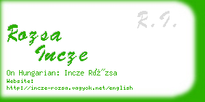 rozsa incze business card